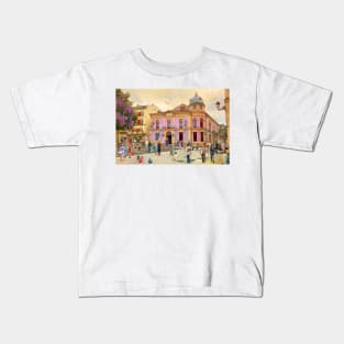 Mid-afternoon in Lugo (Spain) 1969 Kids T-Shirt